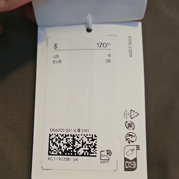 COS Khaki Sleeveless Vest with Buttons - Picture 3 of 5